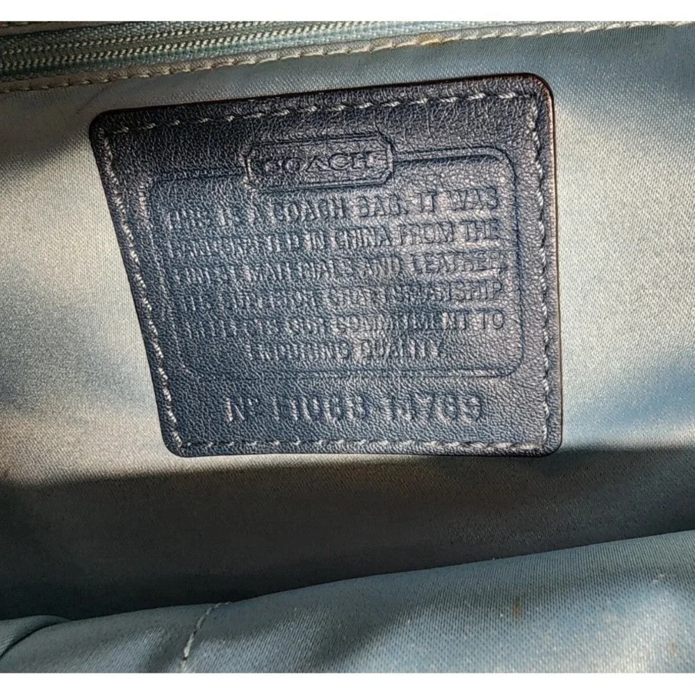 Coach 14769 Kristin Slouch Hobo Shoulder Bag Teal Blue Leather Large